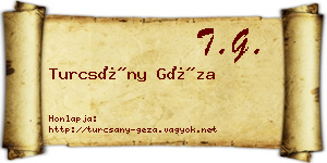 Turcsány Géza névjegykártya