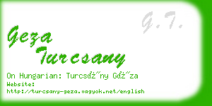 geza turcsany business card